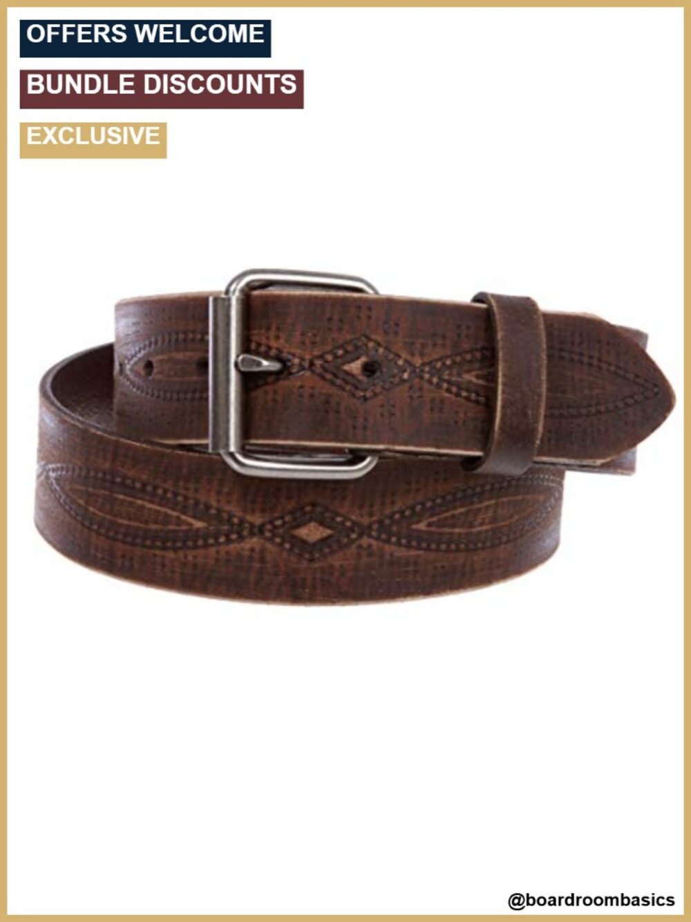 1 3/4" Vintage Cowhide Leather Jean Belt